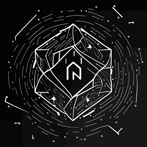 a logo in black and white for a personal blockchain named inotum, innovative vector style