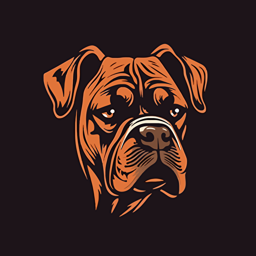 a logo of a boxer dog that is minimal vector vector art