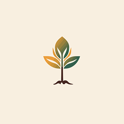 simple logo, flat 2d, vector, company logo, plant