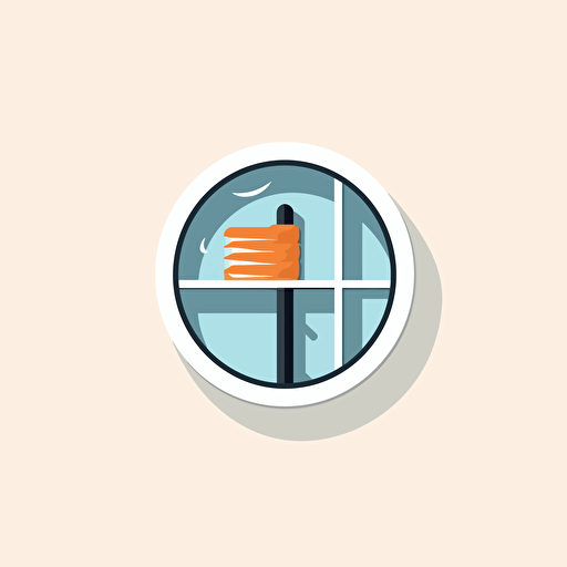 flat vector logo of window, caulking tube in the side, simple minimal, white background by Ivan Chermayeff