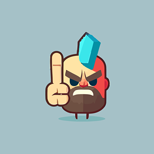 middle finger emoji 2d vector