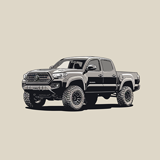 2d vector of the outline of a toyota tacoma 3rd generation