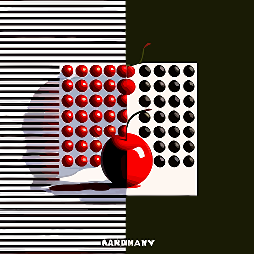 juxtaposition illusion cherry Ivan Chermayeff-inspired, minimalistic vector logo