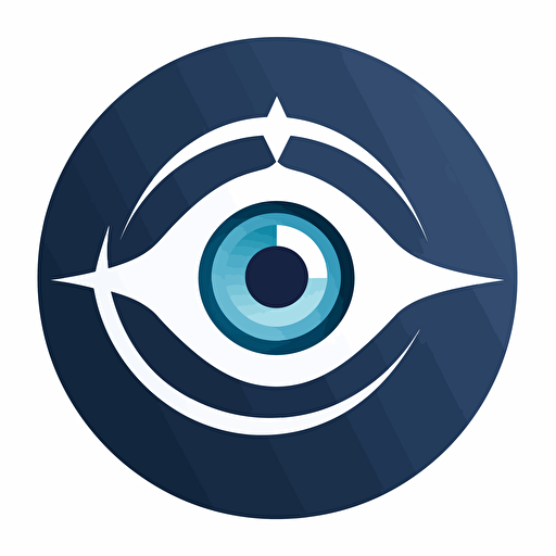vector logo blue hal 2000 eye with white border in a circle