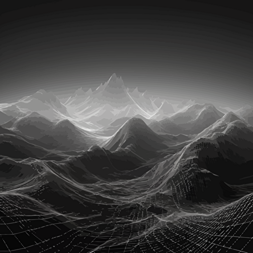 abstract wireframe vector mesh landscape