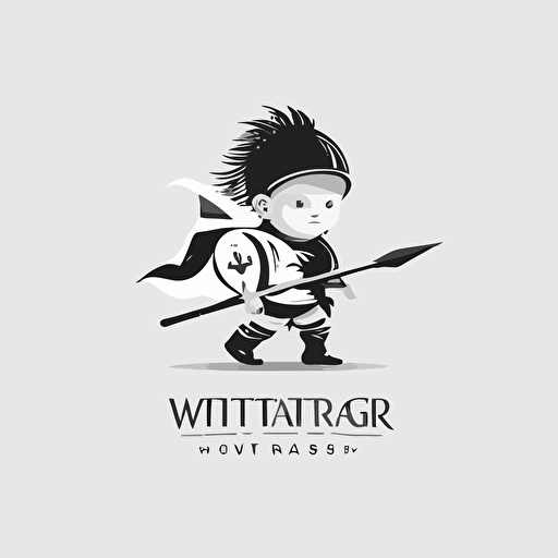 logo, design agency, little warrior, minimalistic, modern, white background, Vector
