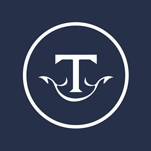 a simple, minimalistic, monogram, flat vector art logo for a business card company, should contain 2 letters "T", both letters clearly visible on the logo, dark blue color, black background