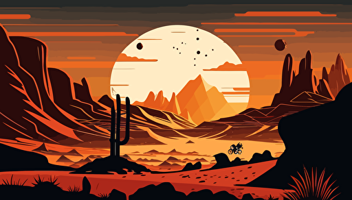 mars landscape,mountians,planets,anime style,comic,vector,