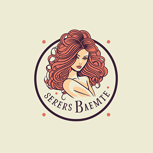 logo for hair beauty business with text reading “SHE CREATES HAIR” , simple, transparent background, 2d flat vector svg design, full shot, centered