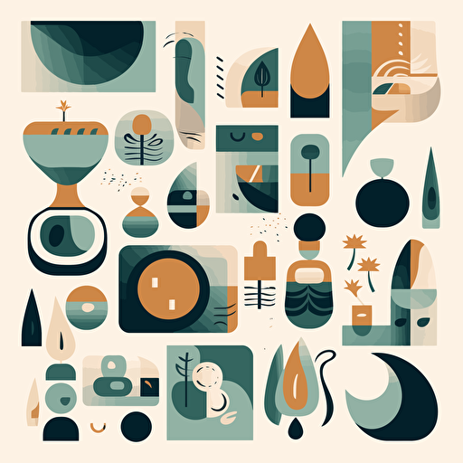 century modern chunky simple shapes vector