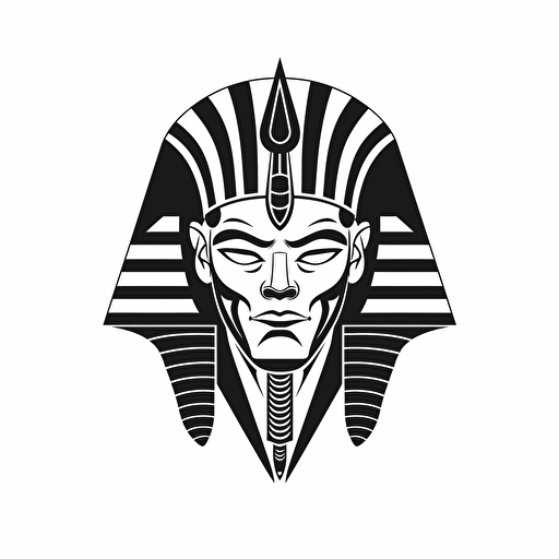 ramses illustration, minimal, outline strokes only, black and white, logo, vector, minimallistic, white background