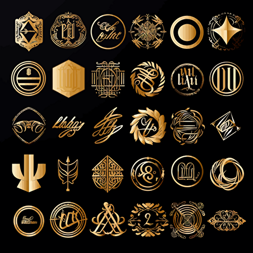 a sheet with the best logos and fonts, modern, vector,