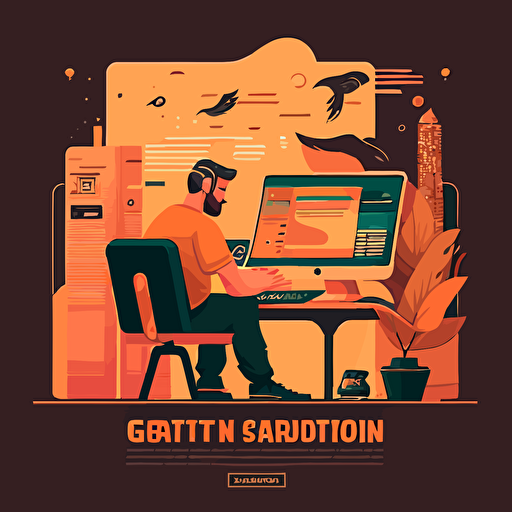 software company illustartion flat vector