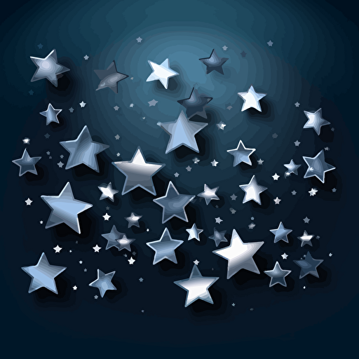 vector illustration of a white shiny stars with dark blue background