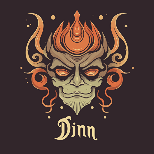logo, vectorial style, djinn avatar, by ghibli
