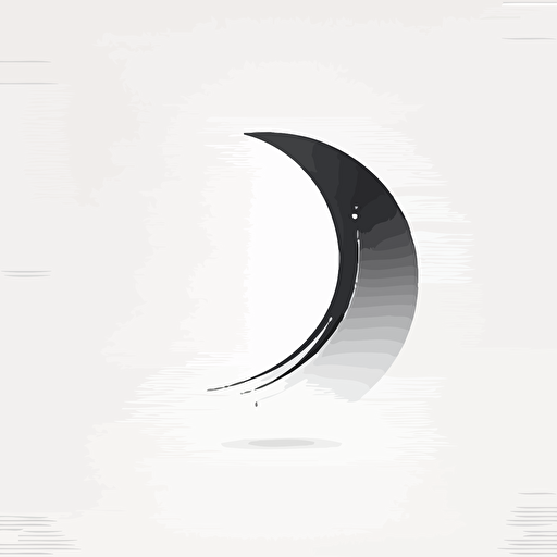 half moon logo,, clean, minimalist, abstract mark logo business, vector logo, white background