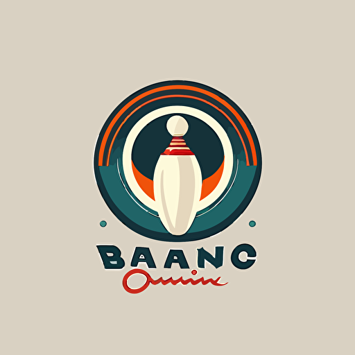 bowling logo, minimalist flat style, vector –q 2