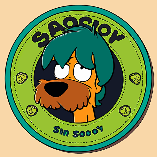 vector logo of shaggy of scooby doo in homer's of simpsons body