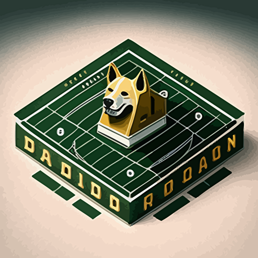 a football field that looks like a doghouse vector logo