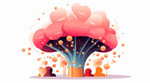 beautiful flat color vector atomic mushroom explotion on white background