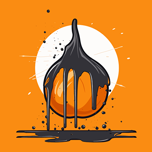 simple painting of a delicious orange, melting away into the scene, simple form background, leave a lot of negative space, liquid, vector, desaturated colour drips, graffiti, artificial, highres