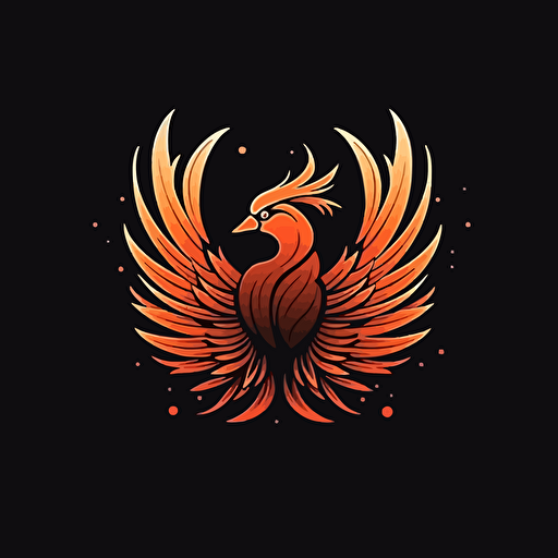 simple vector symmetrical phoenix bird logo