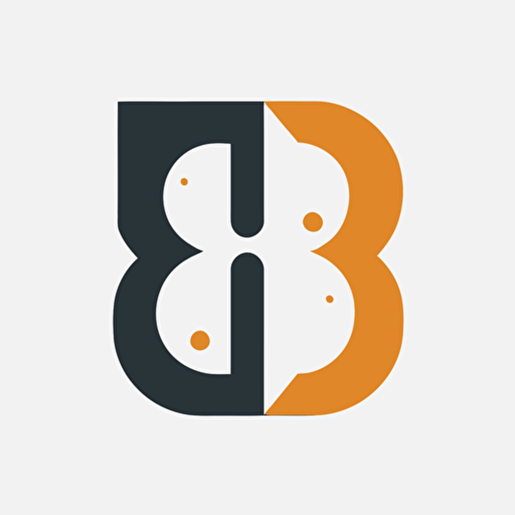 double b illustration, simple design, modern logo, vector, white background, flat design, 2d