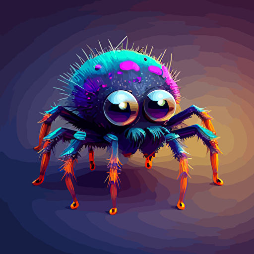 cute spider, 2d vector art style