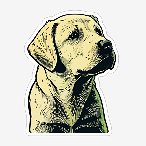 cute labrador dog drawing, vector, sticker