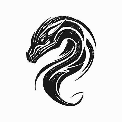 simple geometric mascot iconic logo of snake black vector, on white background