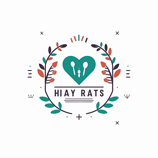 simple logo for crafts, gifts, personlized items, company name Harts Creative, vector logo, flat design, white back ground, minimal, logo style –v 5