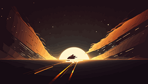 traveling through starfield, outer space, minimalistic, vector