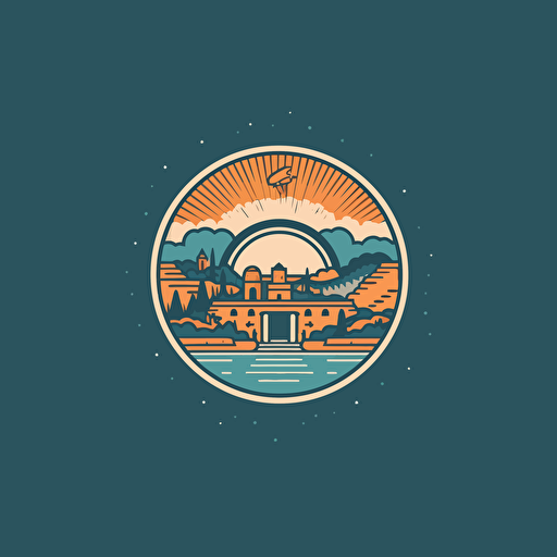 minimal logo for a tourism company, mosaic style, Ephesus ancient city themed, vectoral