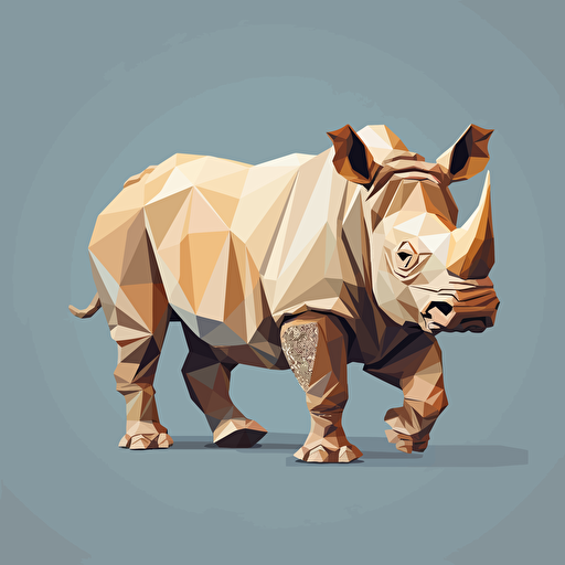 rhino vector art kirigami