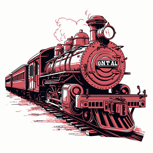 one color vector art of train, cartoon