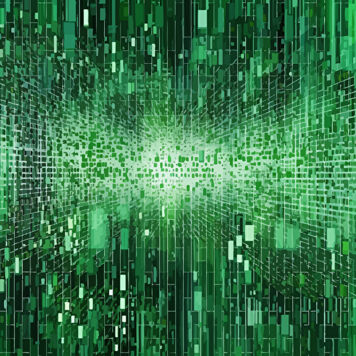 excel spreadsheet matrix rain, e-mail, coding, abstract, collage, modern art design, vector art, minimal style, green colors,