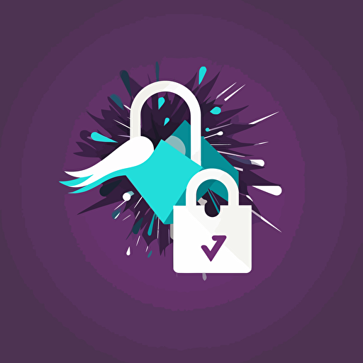 simple, vector logo design of "Unlocking After Effects", mixing the Adobe After Effects logo with a padlock and key