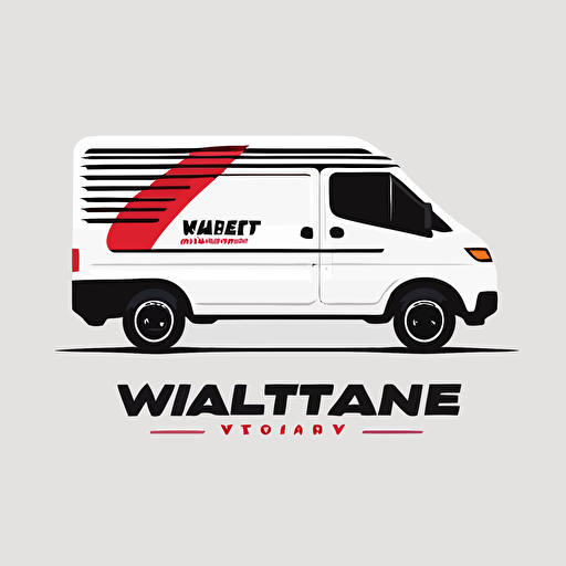 a cool, modern and minimalistic van rental company logo, vector, 2d, flat, White Background