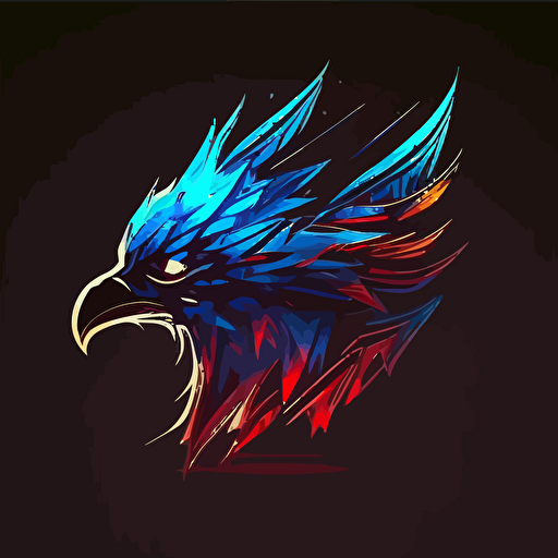 a logo of a crystal eagle head, designed in esports illustration style, minimalist, vector art
