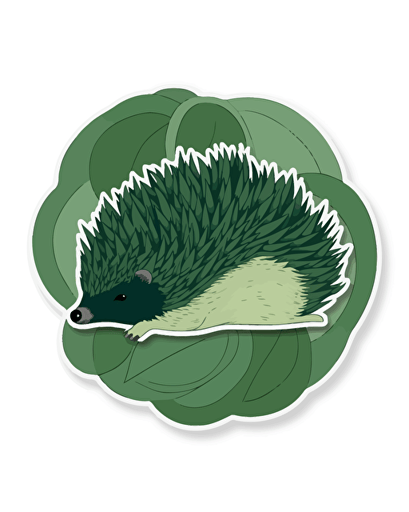 hedgehog watermalon hybrid, minimalistic, retro aesthetics, vector image, sticker, pastel pantone colors, white background