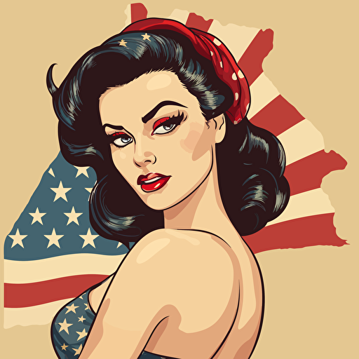 american pin up art vector