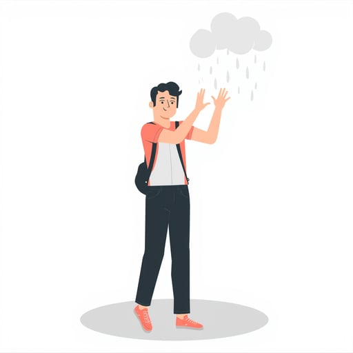 raining on a person