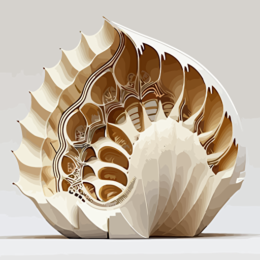 shell architecture, golden ratio, scheme, medium contrast, no burn highlights, flat white background, octane render, v-ray , vector art,
