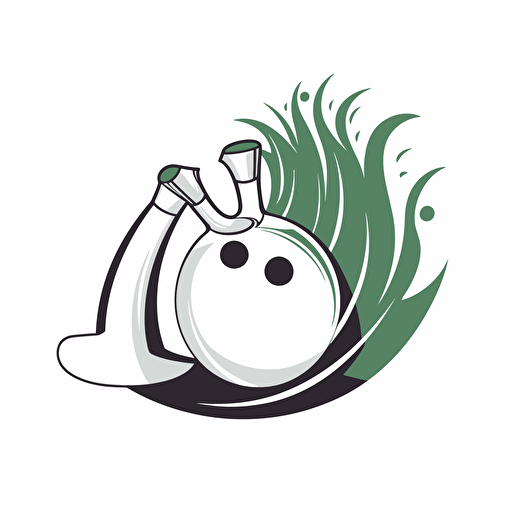 a simple vector logo for a bowling team, white background