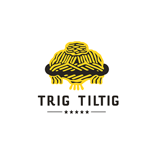 logo for testknitting company, yellow color, vector style, logo style, white background, png