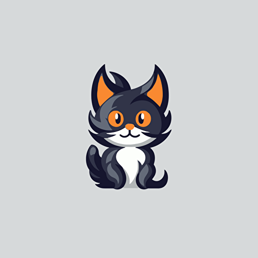 a mascot logo of a cat, simple, vector