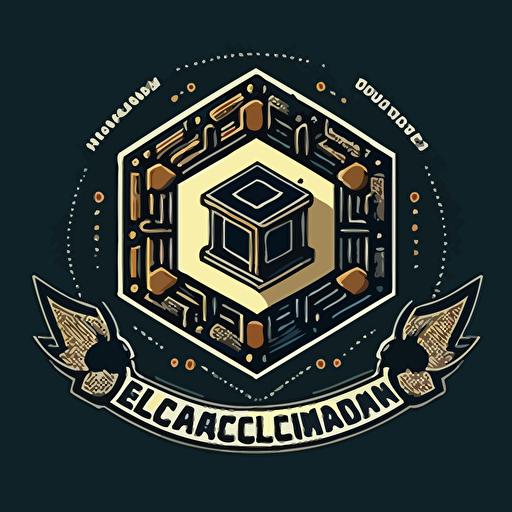 blockchain education logo, vector
