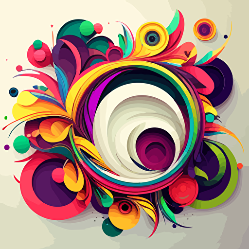 colorful vector art, swirls and circles
