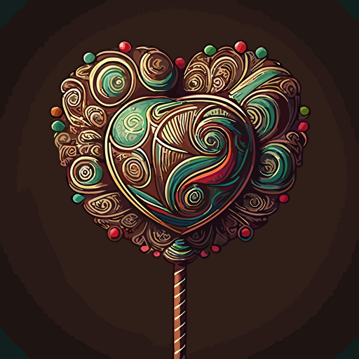 heart-shaped sucker, lollipop, illustration vector, detailed illustration, nostalgic illustration