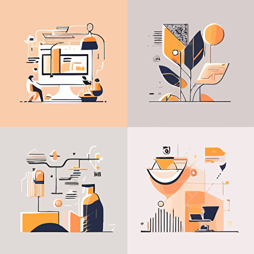 set of minimal vector illustrations related to web design services.